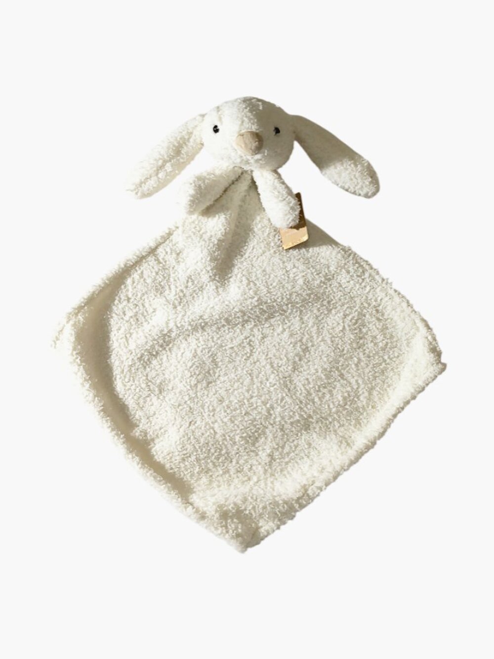 Levi And Emmie Ivory Bunny Feather Knit Soft Lovey Security Blanket 15"X14" NEW